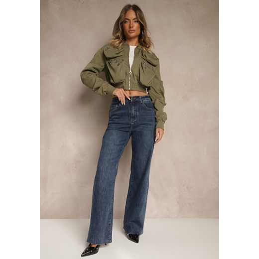 Niebieskie Jeansy High Waist o Szerokim Kroju Orrisalla ze sklepu renee.pl w kategorii Jeansy damskie - zdjęcie 185384760