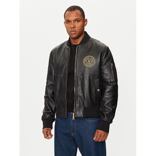 Versace Jeans Couture Kurtka skórzana 77GAVP06 Czarny Regular Fit ze sklepu MODIVO w kategorii Kurtki męskie - zdjęcie 185384940