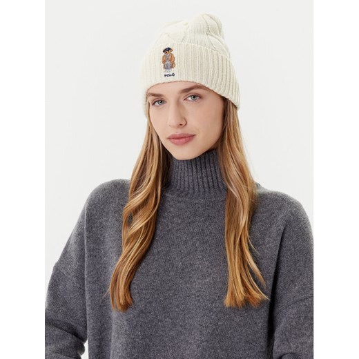 Polo Ralph Lauren Czapka 455981433001 Écru ze sklepu MODIVO w kategorii Czapki zimowe damskie - zdjęcie 185384970