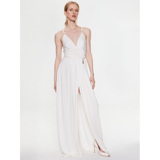 Elisabetta Franchi Sukienka wieczorowa AB-430-32E2-V700 Biały Regular Fit ze sklepu MODIVO w kategorii Sukienki - zdjęcie 185384973