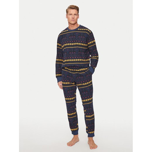 Jack&Jones Piżama 12268512 Granatowy Loose Fit ze sklepu MODIVO w kategorii Piżamy męskie - zdjęcie 185387953