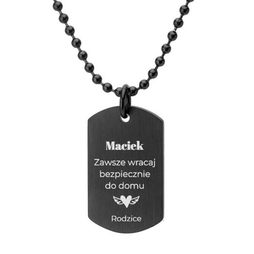 Siła i Wsparcie - Nieśmiertelnik z Dedykacją dla Syna ze sklepu manoki.pl w kategorii Naszyjniki męskie - zdjęcie 185389192