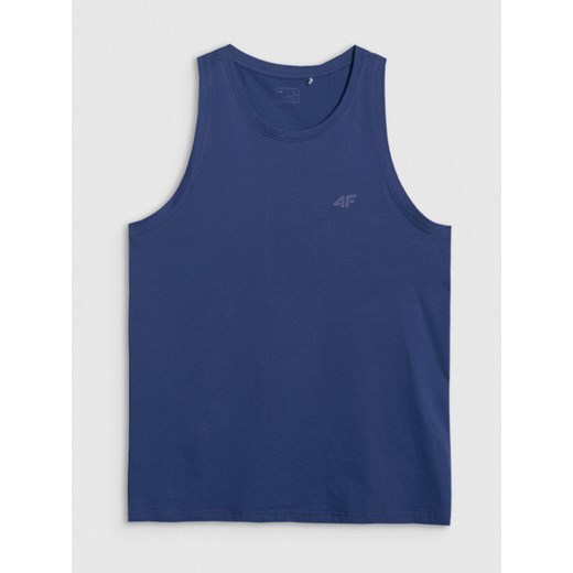 Męski top regular 4F 4FWMM00TSLEM126 - niebieski ze sklepu Sportstylestory.com w kategorii T-shirty męskie - zdjęcie 185389563
