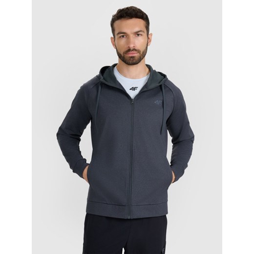 Męska bluza treningowa 4F 4FWMM00TFSWM654 - szara ze sklepu Sportstylestory.com w kategorii Bluzy męskie - zdjęcie 185389593