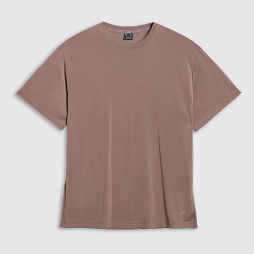 Damski t-shirt oversize 4F 4FRAW25TTSHF3408 - brązowy ze sklepu Sportstylestory.com w kategorii Bluzki damskie - zdjęcie 185389602