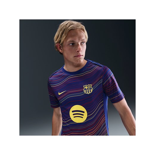 Męska przedmeczowa koszulka piłkarska z krótkim rękawem Nike Dri-FIT FC Barcelona Academy Pro (wersja domowa) - Niebieski ze sklepu Nike poland w kategorii T-shirty męskie - zdjęcie 185389642