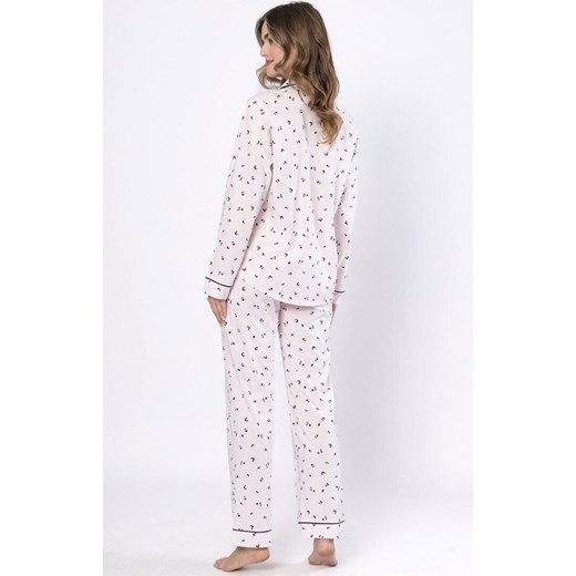 Rozpinana piżama damska Alka 1618, Kolor jasnoróżowy-wzór, Rozmiar L, Leveza ze sklepu Primodo w kategorii Piżamy damskie - zdjęcie 185389813