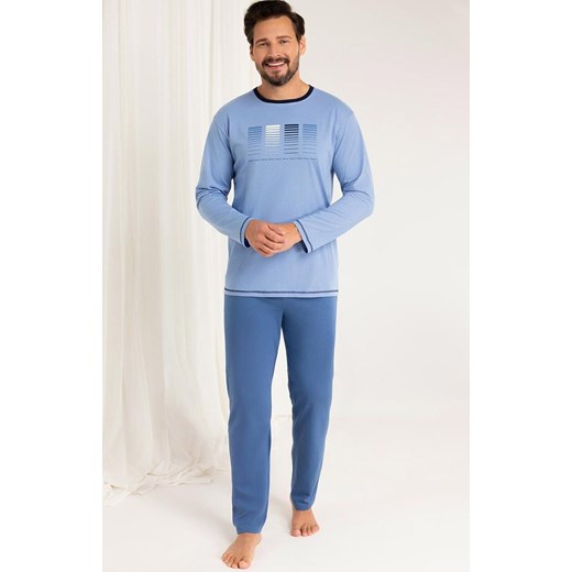 Bawełniana piżama męska niebieska 487, Kolor niebieski, Rozmiar M, Regina ze sklepu Primodo w kategorii Piżamy męskie - zdjęcie 185389854
