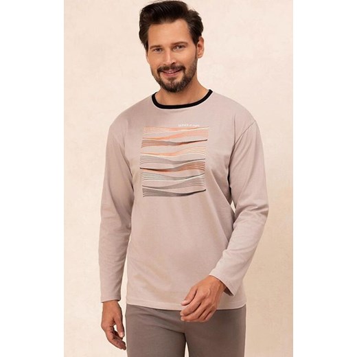 Długa piżama męska beżowa 492, Kolor beżowy, Rozmiar L, Regina ze sklepu Primodo w kategorii Piżamy męskie - zdjęcie 185389864