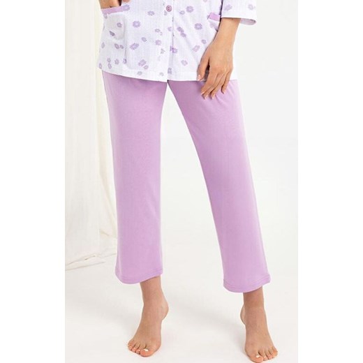 Piżama damska rozpinana 7/8 fioletowa 723, Kolor fioletowo-biały, Rozmiar M, Regina ze sklepu Primodo w kategorii Piżamy damskie - zdjęcie 185389881