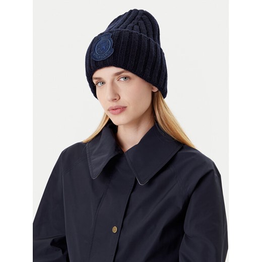 Czapka Tommy Hilfiger Th Crest Fluffy AW0AW18210 Granatowy ze sklepu eobuwie.pl w kategorii Czapki zimowe damskie - zdjęcie 185390381