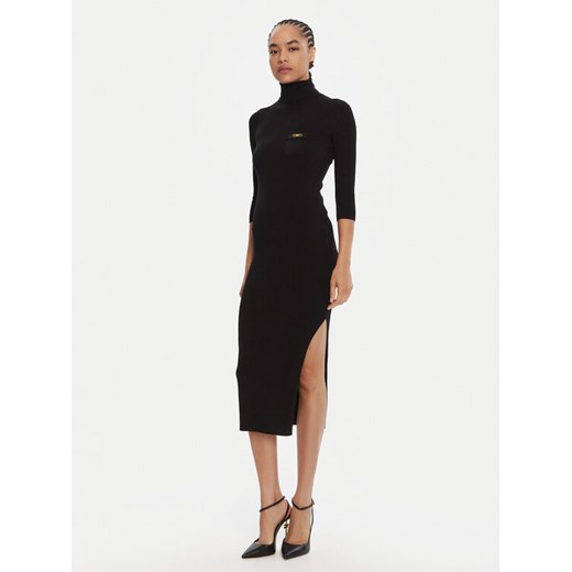 Elisabetta Franchi Sukienka dzianinowa AM-23B-56E2-V390 Czarny Slim Fit ze sklepu MODIVO w kategorii Sukienki - zdjęcie 185391160