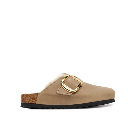 Birkenstock Klapki Boston Big Buckle Shearling 1030444 Brązowy ze sklepu MODIVO w kategorii Klapki damskie - zdjęcie 185391172