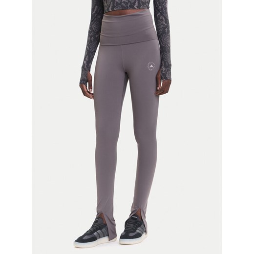 adidas by Stella McCartney Legginsy True Strength JX4321 Szary Slim Fit ze sklepu MODIVO w kategorii Spodnie damskie - zdjęcie 185391183