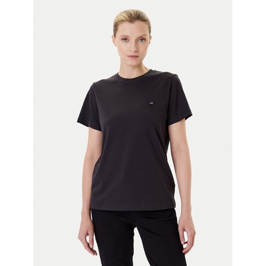 Wrangler T-Shirt Sign Off 112373023 Czarny Slim Fit ze sklepu MODIVO w kategorii Bluzki damskie - zdjęcie 185391224