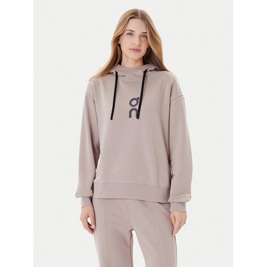 On Bluza Club Hoodie 1WE1004 Beżowy Relaxed Fit ze sklepu MODIVO w kategorii Bluzy damskie - zdjęcie 185391242