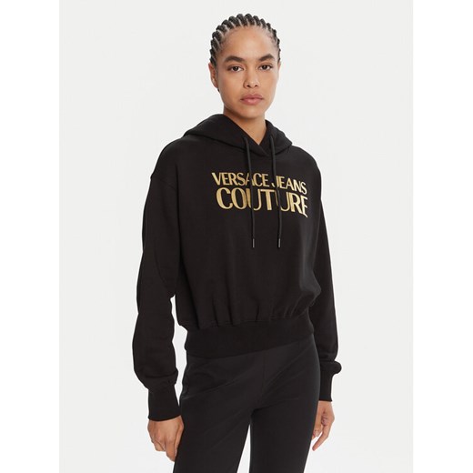 Versace Jeans Couture Bluza 79HAIT02 CF01T Czarny Regular Fit ze sklepu MODIVO w kategorii Bluzy damskie - zdjęcie 185391254