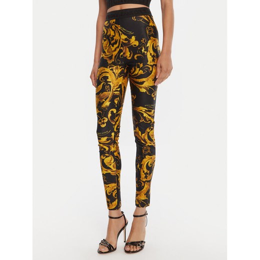 Versace Jeans Couture Legginsy 79HAC101 JS501 Czarny Slim Fit ze sklepu MODIVO w kategorii Spodnie damskie - zdjęcie 185391270