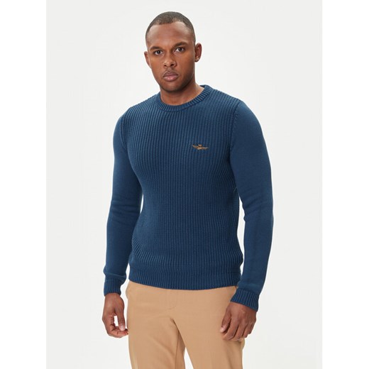 Aeronautica Militare Sweter 252MA1571UL00409 Niebieski Slim Fit ze sklepu MODIVO w kategorii Swetry męskie - zdjęcie 185391284