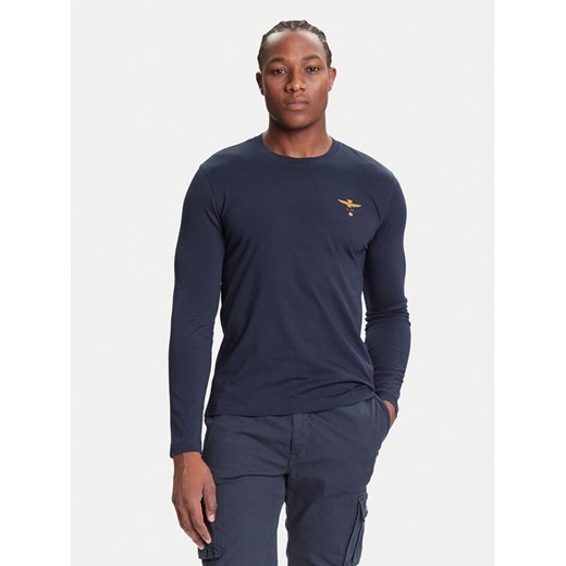 Aeronautica Militare Longsleeve 252TS2390UJ00372 Granatowy Regular Fit ze sklepu MODIVO w kategorii T-shirty męskie - zdjęcie 185391290