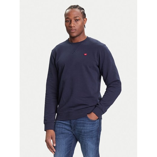 Wrangler Bluza Sign Off 112350534 Granatowy Regular Fit ze sklepu MODIVO w kategorii Bluzy męskie - zdjęcie 185391310