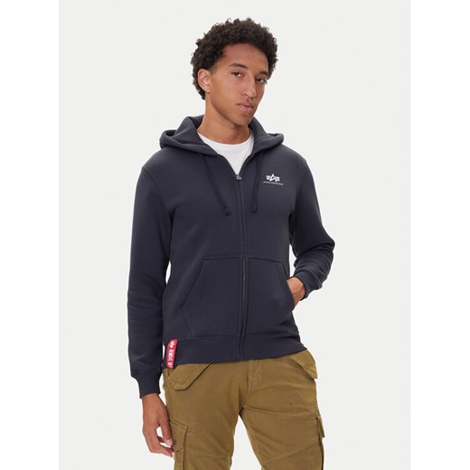 Alpha Industries Bluza Basic Zip 118342 Granatowy Regular Fit ze sklepu MODIVO w kategorii Bluzy męskie - zdjęcie 185391374