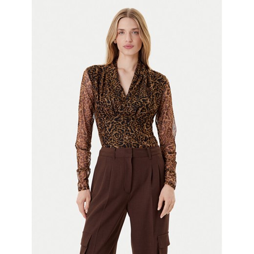 DKNY Bluzka P53HVCMM Brązowy Regular Fit ze sklepu MODIVO w kategorii Bluzki damskie - zdjęcie 185391432