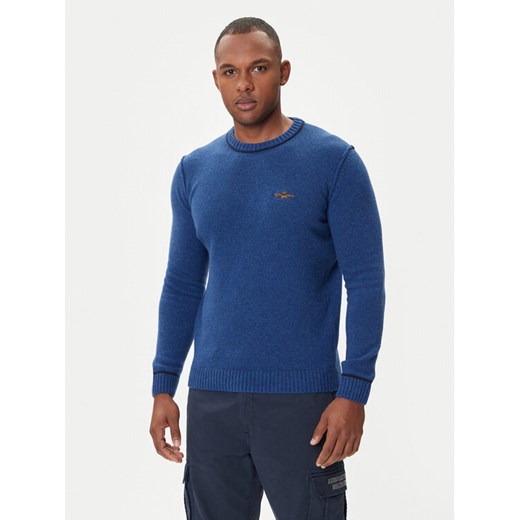 Aeronautica Militare Sweter 252MA1608UL00924 Niebieski Regular Fit ze sklepu MODIVO w kategorii Swetry męskie - zdjęcie 185391453