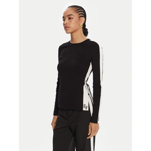 Elisabetta Franchi Sweter MK-03S-56E2-V320 Czarny Regular Fit ze sklepu MODIVO w kategorii Swetry damskie - zdjęcie 185391464