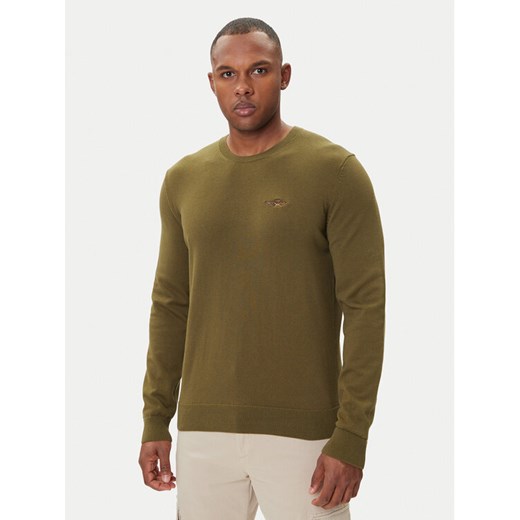 Aeronautica Militare Sweter 252MA1611UL00506 Zielony Regular Fit ze sklepu MODIVO w kategorii Swetry męskie - zdjęcie 185391471