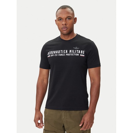 Aeronautica Militare T-Shirt 252TS1942UJ00538 Czarny Regular Fit ze sklepu MODIVO w kategorii T-shirty męskie - zdjęcie 185391523