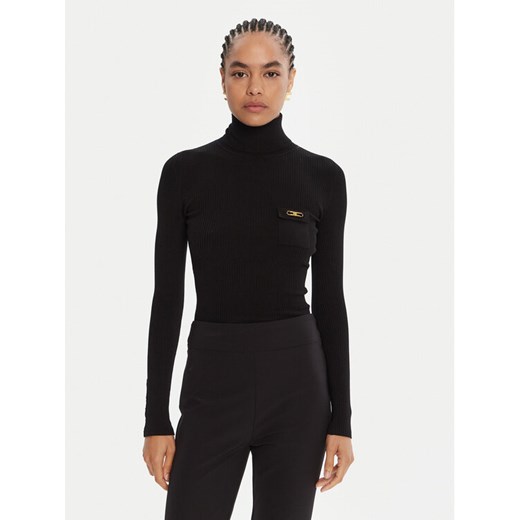 Elisabetta Franchi Golf MK-11B-56E2-V290 Czarny Slim Fit ze sklepu MODIVO w kategorii Swetry damskie - zdjęcie 185391593