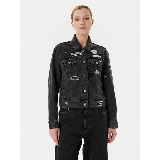 DKNY Kurtka jeansowa P5GCYC72 Szary Regular Fit ze sklepu MODIVO w kategorii Kurtki damskie - zdjęcie 185391602