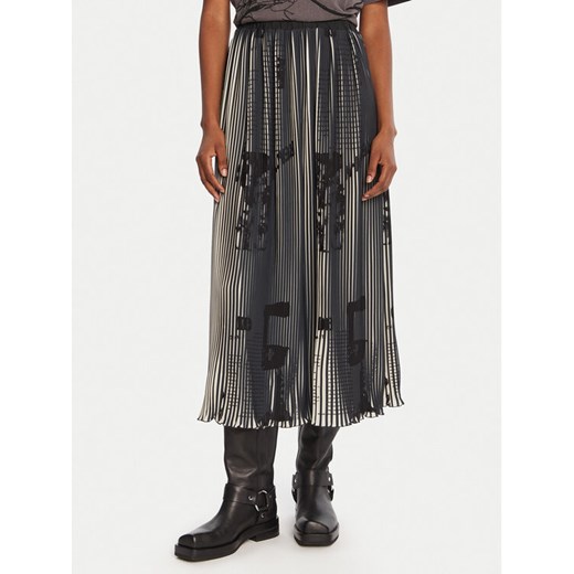 Desigual Spódnica plisowana Newspapers 25WWFW09 Czarny Regular Fit ze sklepu MODIVO w kategorii Spódnice - zdjęcie 185391603