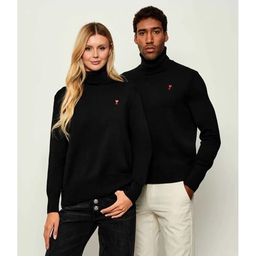 AMI Paris Wełniany golf | Regular Fit ze sklepu Gomez Fashion Store w kategorii Swetry damskie - zdjęcie 185395132