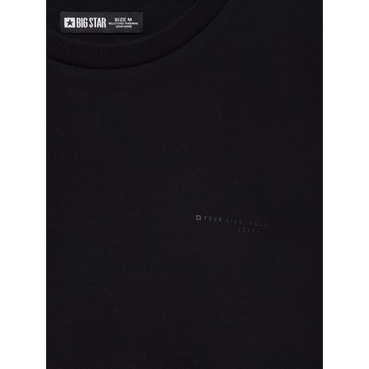 Bluza męska ze splotem pique czarna Wiler 906 S Big Star