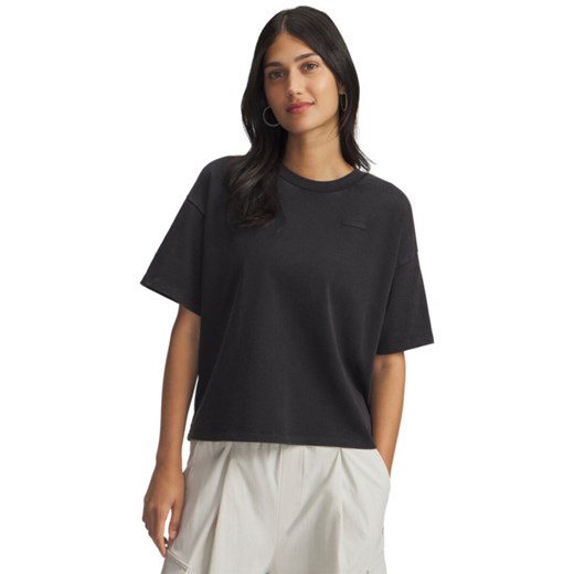 Damski t-shirt oversize Under Armour UA HWT Boxy Wash SS - czarny ze sklepu Sportstylestory.com w kategorii Bluzki damskie - zdjęcie 185395453