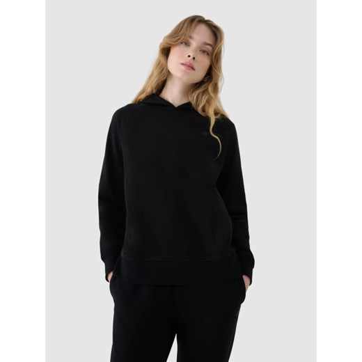 Damska bluza dresowa nierozpinana z kapturem 4F 4FWMM00TSWSF2137 - czarna ze sklepu Sportstylestory.com w kategorii Bluzy damskie - zdjęcie 185395464