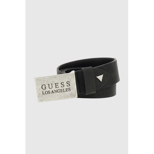 GUESS Czarny męski pasek z naturalnej skóry Algarve, Rozmiar M ze sklepu outfit.pl w kategorii Paski męskie - zdjęcie 185396144