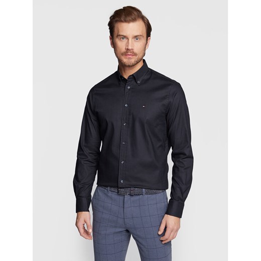 Tommy Hilfiger Koszula Flex MW0MW29969 Granatowy Regular Fit ze sklepu MODIVO w kategorii Koszule męskie - zdjęcie 185397123