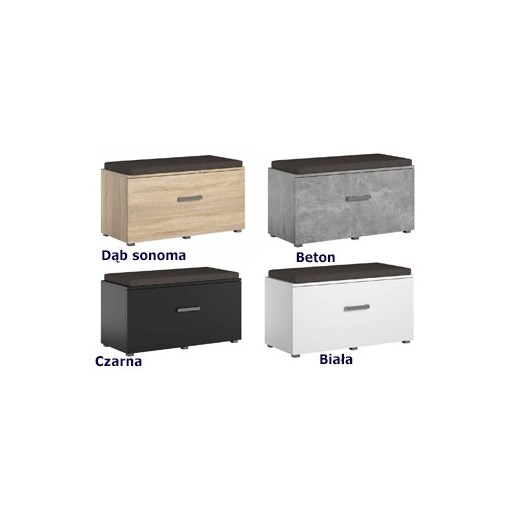 Designerska szafka na buty z siedziskiem Paso - biała Elior Edinos.pl