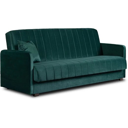 Welurowa zielona sofa z funkcją spania S8-B55 ze sklepu Edinos.pl w kategorii Sofy i kanapy - zdjęcie 185399054