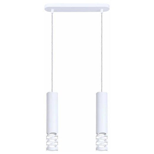 Podwójna biała lampa wisząca - K604-Lanow ze sklepu Edinos.pl w kategorii Lampy wiszące - zdjęcie 185400063