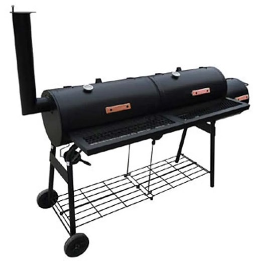 Czarny podwójny grill z wędzarnią G4-K31 ze sklepu Edinos.pl w kategorii Ogród i taras - zdjęcie 185400123