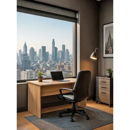 Klasyczne proste biurko do gabinetu bez szuflad dąb craft K6-W19 Elior okazyjna cena Edinos.pl