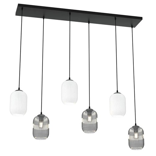 Nowoczesna lampa wisząca grafit + opal - D166-Dixo ze sklepu Edinos.pl w kategorii Lampy wiszące - zdjęcie 185400700