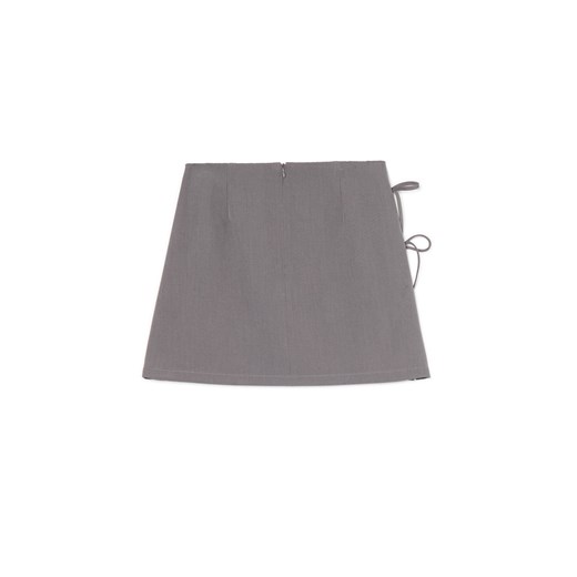 Cropp - Szara spódniczka mini z wiązaniami - szary Cropp XS Cropp