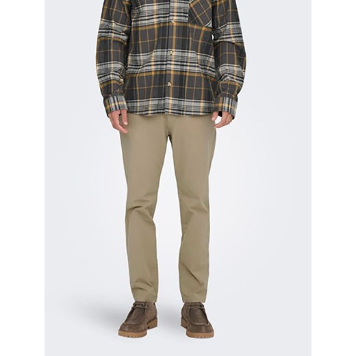 ONLY &amp; SONS Spodnie chino w kolorze beżowym ze sklepu Limango Polska w kategorii Spodnie męskie - zdjęcie 185403861