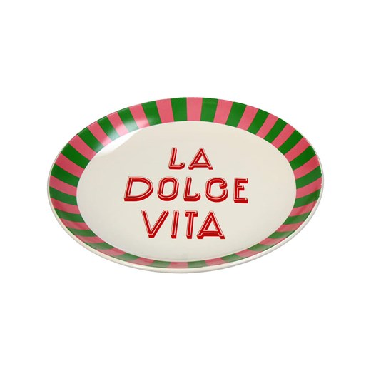 Kersten Talerz płaski &quot;La Dolce Vita&quot; w kolorze beżowo-czerwono-zielonym - Ø 25 cm ze sklepu Limango Polska w kategorii Naczynia - zdjęcie 185404604