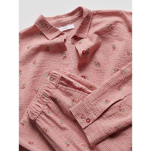 Reserved - Dwuczęściowa piżama z bawełny - czerwony Reserved M Reserved